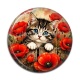 Cabochon Résine - chaton coquelicot