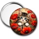 Miroir de poche - chaton coquelicot