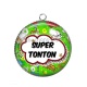 Pendentif Cabochon Argent - super tonton