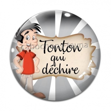 Cabochon Verre - tonton qui déchire