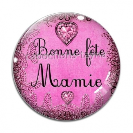 Cabochon Verre - bonne fête mamie