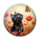 Cabochon Résine - chat coquelicot
