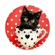 chaton tasse fond pois