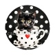 chaton tasse fond pois