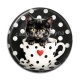 Cabochon Résine - chaton tasse fond pois