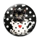 Cabochon Verre - chaton tasse fond pois