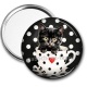 Miroir de poche - chaton tasse fond pois