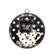 Pendentif Cabochon Argent - chaton tasse fond pois