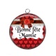 Pendentif Cabochon Argent - bonne fête mamie