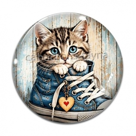 Cabochon Verre - chaton chaussure