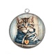 Pendentif Cabochon Argent - chaton chaussure