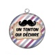 Pendentif Cabochon Argent - un tonton qui déchire