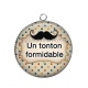 Pendentif Cabochon Argent - un tonton formidable
