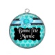 Pendentif Cabochon Argent - bonne fête mamie