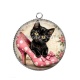 Pendentif Cabochon Argent - chaton chaussure