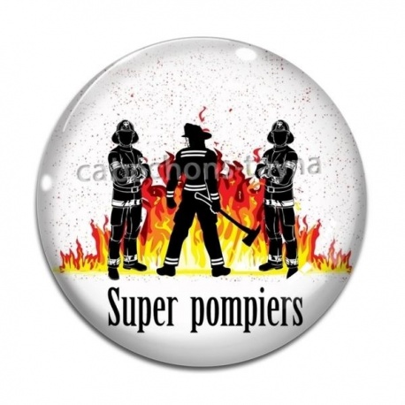 Cabochon Verre - super pompier