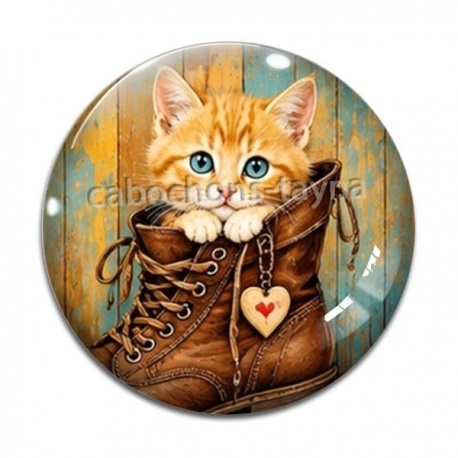 Cabochon Verre - chaton chaussure