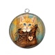 Pendentif Cabochon Argent - chaton chaussure