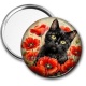 Miroir de poche - chat coquelicot