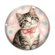 Cabochon Verre - chaton pois