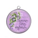 Pendentif Cabochon Argent - bonne fête mamie