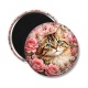Magnet's - chat fleur rose