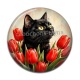 Cabochon Résine - chat tulipe