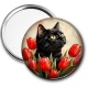 Miroir de poche - chat tulipe