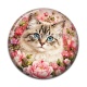 Cabochon Résine - chat fleur
