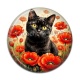 Cabochon Résine - chat coquelicot
