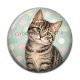 Cabochon Résine - chat pois
