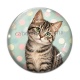 Cabochon Verre - chat pois