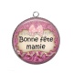 Pendentif Cabochon Argent - bonne fête mamie