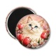 Magnet's - chat blanc tulipe