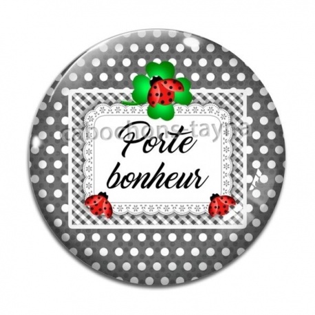 Cabochon Verre - porte bonheur