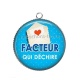 Pendentif Cabochon Argent - facteur qui déchire
