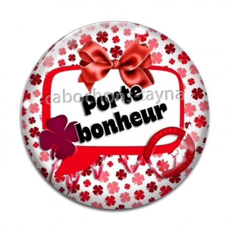 Cabochon Verre - porte bonheur