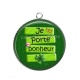 Pendentif Cabochon Argent - je porte bonheur