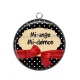 Pendentif Cabochon Argent - mi ange mi démon