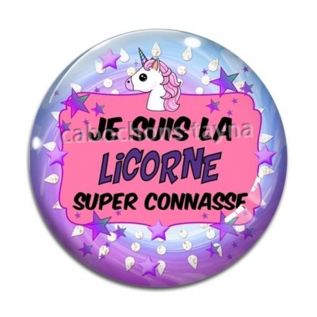 Cabochon Verre - je suis la licorne super connasse
