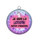 Pendentif Cabochon Argent - je suis la licorne super connasse
