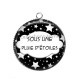 Pendentif Cabochon Argent - sous une pluie d'étoiles