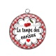 Pendentif Cabochon Argent - le temps des cerises