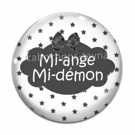 Cabochon Verre - mi ange mi démon