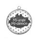 Pendentif Cabochon Argent - mi ange mi démon