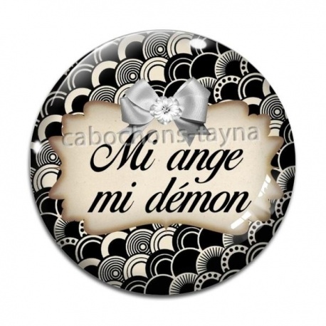 Cabochon Verre - mi ange mi démon