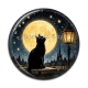 Cabochon Résine - chat noir lune et étoile