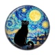 Cabochon Résine - chat noir lune et étoile