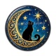Cabochon Résine - chat noir lune et étoile