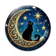 Cabochon Verre - chat noir lune et étoile
